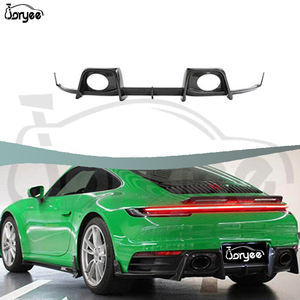 Diffuseur de pare-chocs arrière en fibre de carbone sèche RS, kit carrosserie d'échappement, spoiler, pièces de voiture pour <span class=keywords><strong>Porsche</strong></span> 992 2019 2024 2020 2021, accessoire de tuning - Product Image 1