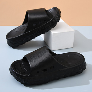 Women's Platform <b>Slides</b> Open Toe EVA Sole Anti Slip Breathable Height Increasing Beach Sandals Off White - Product Image 2