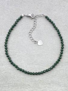 Stainless Steel Dainty Gemstone <b>Beaded</b> <b>Bracelet</b> with Micro Faceted Crystals Minimalist Unisex Jewelry - Product Image 5
