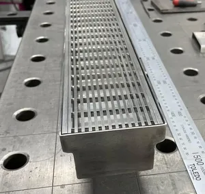 304/316 canal de Drainage d'hôtel de plancher de salle de bains de drain de plancher en <span class=keywords><strong>acier</strong></span> inoxydable avec la couverture de grille d'<span class=keywords><strong>acier</strong></span> inoxydable de garde de talon linéaire - Product Image 1