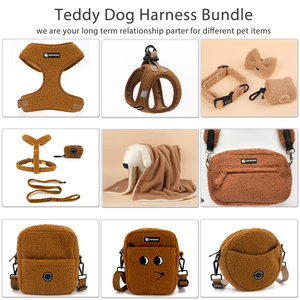 犬用ハーネスとリーシュセットパーソナライズカスタム刺繍テディ犬用ハーネス襟付きリーシュセット卸売りペット用品 - Product Image 4