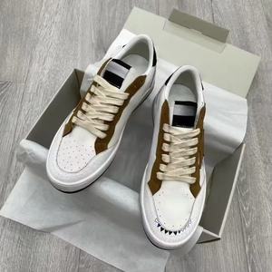 Zapatillas de cuero genuino de ganso blanco con cordones, de malla, antideslizantes, impermeables, estilo Golden Dirty Walking, para hombre, de diseñador de moda. - Product Image 1