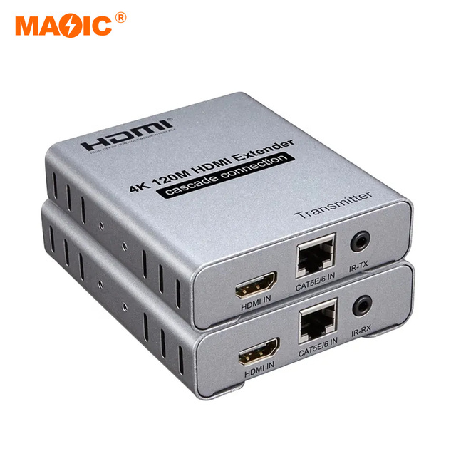 High Quality No Dealy Network Cat5e Cat6 Cat7 HDMI UTP IP USB HDMI 4K 120M KVM Extender With Loop Out and USB Output