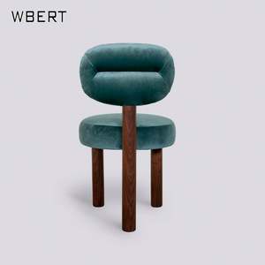 WBERT Home Wabi-Sabi Silla vintage Silla de comedor estilo crema francés Silla de estudio de madera maciza creativa de diseño simple - Product Image 3