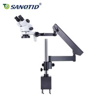 SANQTID 7X 4.5X Trinocular Microscope Stereo Microscope Inspection Stereo Microscope Camera with Stand