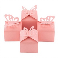 Cajas de Regalo de Papel Rosa Perla con Cierre de Mariposa, Caja de Regalo Desechable de Grado Alimenticio para Dulces de Boda, Venta al por Mayor