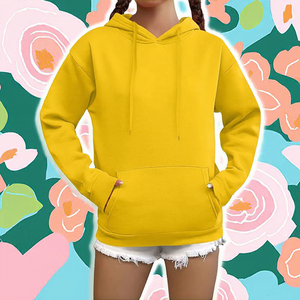 Nouvelle arrivée printemps automne hiver, veste à capuche décontractée unie, courte, ample, avec fermeture éclair, tissu tricoté, design brodé sur le devant - Product Image 3