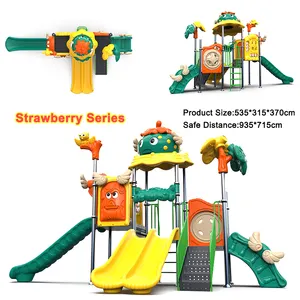 Vendite dirette della fabbrica serie di fragole parco giochi all'aperto parco giochi per bambini scivolo in plastica all'aperto Set di attrezzature per parchi divertimenti