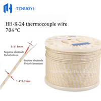 Fil de thermocouple tressé en fibre de verre haute température 30 AWG norme ANSI, 2*0,255 mm, résistant à l'huile industrielle, pour compensation de puissance