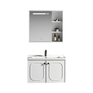 European-style <b>small</b>-sized white bathroom cabinet smart <b>mirror</b> cabinet white washbasin hanging cabinet body - Product Image 2