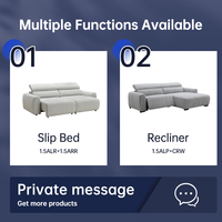Nordisches Modernes Luxus-Schlafsofa 40cm Elektrisch Betrieben Komfortables Ausziehbares Schlafsofa für Villen mit Hochleistungs-Stoffbezug