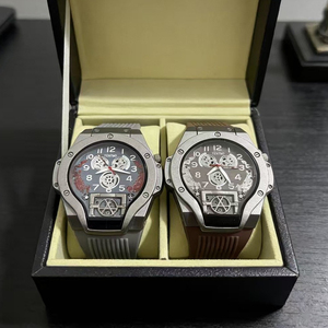 Men's bold large dial high-end digital <b>watch</b> with silicone strap quartz wristwatch - Product Image 3