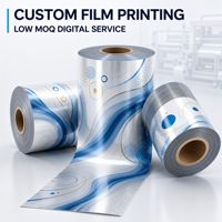 Servizio di Stampa Digitale Personalizzata su Film Plastico con Basso MOQ per Rotoli Laminati in PET PA PE con Logo Personalizzato