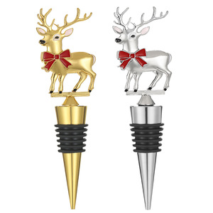 Christmas Reindeer <b>Wine</b> Stopper Gold And Silver Metal Bottle Sealer Holiday Gift - Product Image 5