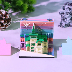 Bloc de Notas 3D, Bloc de Notas Pequeño con Diseño de <span class=keywords><strong>la</strong></span> Catedral de Santa Sofía, Paisaje de Iglesia Católica, Decoración de Escritorio, Papelería, Regalos - Product Image 3