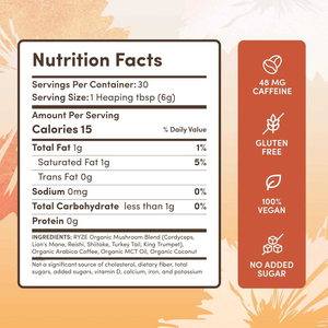 Café de Champiñones en Polvo Instantáneo Sin Azúcar, Suplemento Fitness, Matcha de Alta Calidad, Energía Saludable, Granos de Arábica, Sabor Neutro - Product Image 3