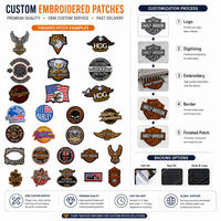 Écussons brodés style club moto, badge d'oiseau aigle pour veste, gilet, sac à dos