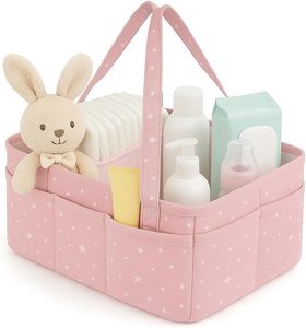 Organisateur de couches pour bébé en coton avec poignée, panier de rangement pour couches et articles de puériculture - Product Image 1