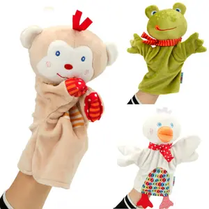 Wholesale soft Plush Animal Finger Puppet Monkey Hand Puppet Cartoon Finger Puppet for kifs