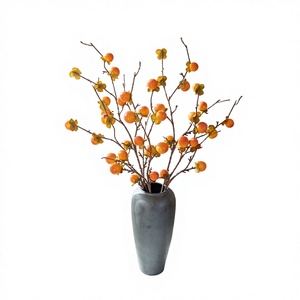 Fiori Artificiali di Cachi Cross-Border Fortune Persimmons Full Hall a 8 Teste, Bouquet Annodato a Mano per Decorazioni Domestiche e Matrimoni - Product Image 1