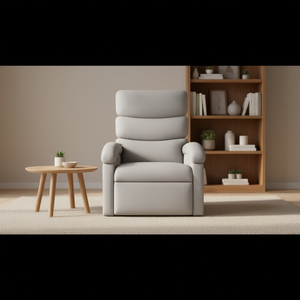 เก้าอี้ปรับเอนผ้าสีเทาอ่อน โครงโลหะ ดีไซน์ร่วมสมัย ใช้งานด้วยมือ - Product Image 2