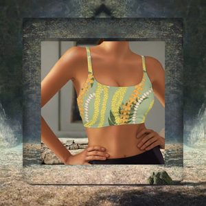 Sujetadores deportivos transpirables de estiramiento en cuatro direcciones para mujer, personalizables con estampado de lei Mokihana, ideales para yoga, fitness y running. - Product Image 2