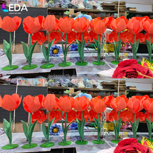 LEDA Decoración para Fiestas de Boda, Tulipanes Artificiales Grandes de EVA Color Naranja para Eventos, Venta al Por Mayor - Product Image 4