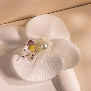 Barrettes à cheveux en forme de fleur d'orchidée colorée, style doux et tendance, accessoires pour cheveux en métal et tissu pour femmes et filles, décoration capillaire - Product Image 6