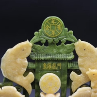 Artisanat personnalisé Fengshui poisson Jade poisson sculptures chinois Fengshui Jade décoration de la maison poissons Statue
