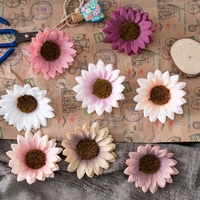 CL64005 Fleurs Artificielles Têtes De Tournesol Tissu Floral pour DIY Couronne Scrapbooking Artisanat Festival Faux Fleur Décor À La Maison