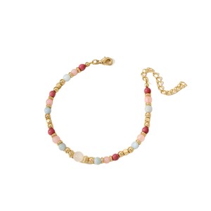 Bracelet pour femme en <span class=keywords><strong>pierre</strong></span> naturelle, cristal rose, perles bleu marine, perles carrées dorées, <span class=keywords><strong>pierre</strong></span> <span class=keywords><strong>de</strong></span> <span class=keywords><strong>lune</strong></span>, bracelet cadeau - Product Image 5
