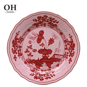 Set di Piatti in Bone China Fatti a Mano Oh Richard con Rododendri Rosa e Servizio da Tavola da Banchetto in Ceramica di Nuovo Design per Noleggio Matrimoni - Product Image 3