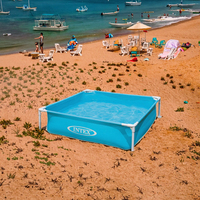 Piscine rectangulaire gonflable Intex 57173 avec structure en acier pour enfants, piscine à balles en PVC pour bébés, bassin à poissons marins, ensemble de piscine pour enfants