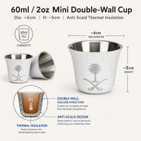 Tasse à café isotherme double paroi 2oz avec logo laser, 100% contrôle qualité manuel, anti-brûlure, en acier inoxydable – Service complet direct usine