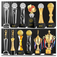 Trofeo/Copa Deportiva de Fútbol Personalizado de Metal Grabado Estilo Pirámide, Duradero, Venta al por Mayor de Fábrica, Transparente y Pulido