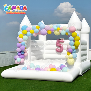 Château gonflable blanc avec fosse à balles, petit, extérieur, PVC, <span class=keywords><strong>jardin</strong></span>, fête, château gonflable pour sauter - Product Image 5