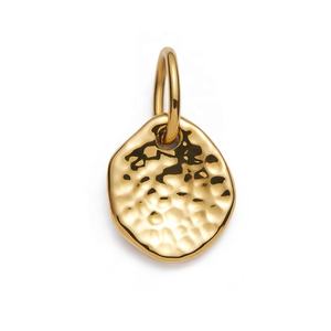 Nouveau Haute Qualité Délicat Vente Chaude Bijoux 925 En Argent Sterling 18k Plaqué Or Simple Texturé Shell Charme Pendentif - Product Image 4
