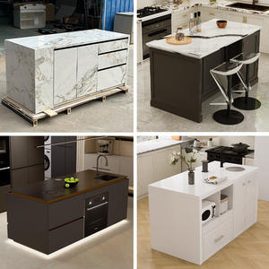 Gabinete de mesa de Isla de madera maciza multicapa personalizado tablero de roca de estilo Simple integrado abierto restaurante Bar mesas de comedor - Product Image 2