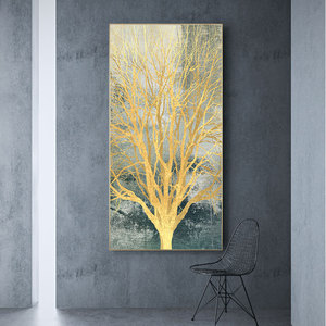 Póster <span class=keywords><strong>de</strong></span> Lienzo del Árbol <span class=keywords><strong>de</strong></span> <span class=keywords><strong>la</strong></span> <span class=keywords><strong>Vida</strong></span> <span class=keywords><strong>Dorado</strong></span>, <span class=keywords><strong>Cuadro</strong></span> Nórdico Moderno Abstracto con Hojas Doradas, Decoración <span class=keywords><strong>de</strong></span> Arte en Lienzo para Pared - Product Image 3