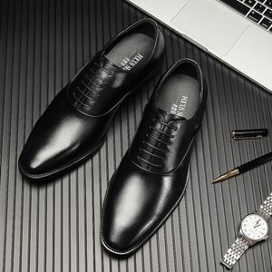 Soft Casual Cowhide Business <b>Shoes</b> for Men Lace-Up Brogue Loafers with Pointed Toe Embroidered Design Formal Office <b>Shoes</b> - Product Image 5