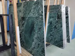 Classic Polished Italy Green Marble Verde Mare Verde Alpi Marble Slab For Luxury Villa Decoration