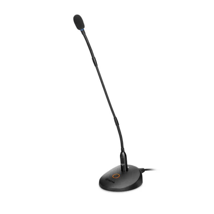 Micrófono de cuello de cisne cardioide, conector BOYA BY-GM18C XLR para conferencias/videoconferencias/reuniones, interruptor de cuatro modos de trabajo