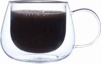 Tasses à Café en Verre Borosilicate à Double Paroi Isolées Transparentes de Gros, 200 ml (8 oz), avec Anse, pour Cappuccino et Latte