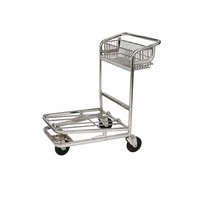 Carrito de Plataforma de Tres Ruedas de Acero Inoxidable Ligero para Aeropuerto, Fácil de Empujar, Venta al por Mayor Pingfang, OEM Directo