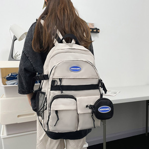 Shengshuming Women's <b>Backpack</b> <b>Large</b> Capacity Waterproof School <b>Backpack</b> With Zipper Pocket Color Blocking Design - Product Image 1