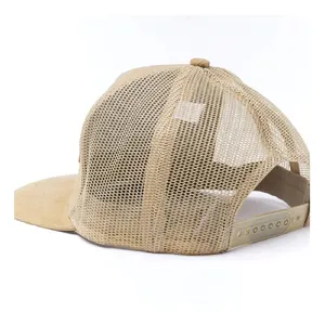 High Quality Hat Custom High Quality Sports Vintage Retro Casual Style Camel Corduroy Mesh Trucker Hat Manufacturer Wholesale