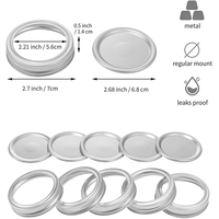 Couvercles de mise en conserve à bouche régulière 70Mm 2,75 pouces couvercles de bocaux Mason avec joints en Silicone couvercles de Type fendu sans fuite
