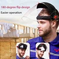 Écran intégral en PVC PC transparent industriel Visière de protection de sécurité sur le toit jaune Visière de protection pour casque Visière faciale