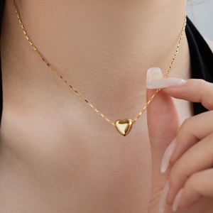 สร้อยคอจี้รูปหัวใจ Dylam Dainty เงินแท้ 925 ชุบโรเดียม ทอง 18K สำหรับผู้หญิง เครื่องประดับแฟชั่นสวยงาม - Product Image 3