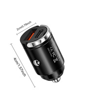Adaptateur double port 30W USB + Type C en alliage d'aluminium, haute qualité, diverses sorties, OEM 12 24V, mini chargeur de téléphone pour voiture